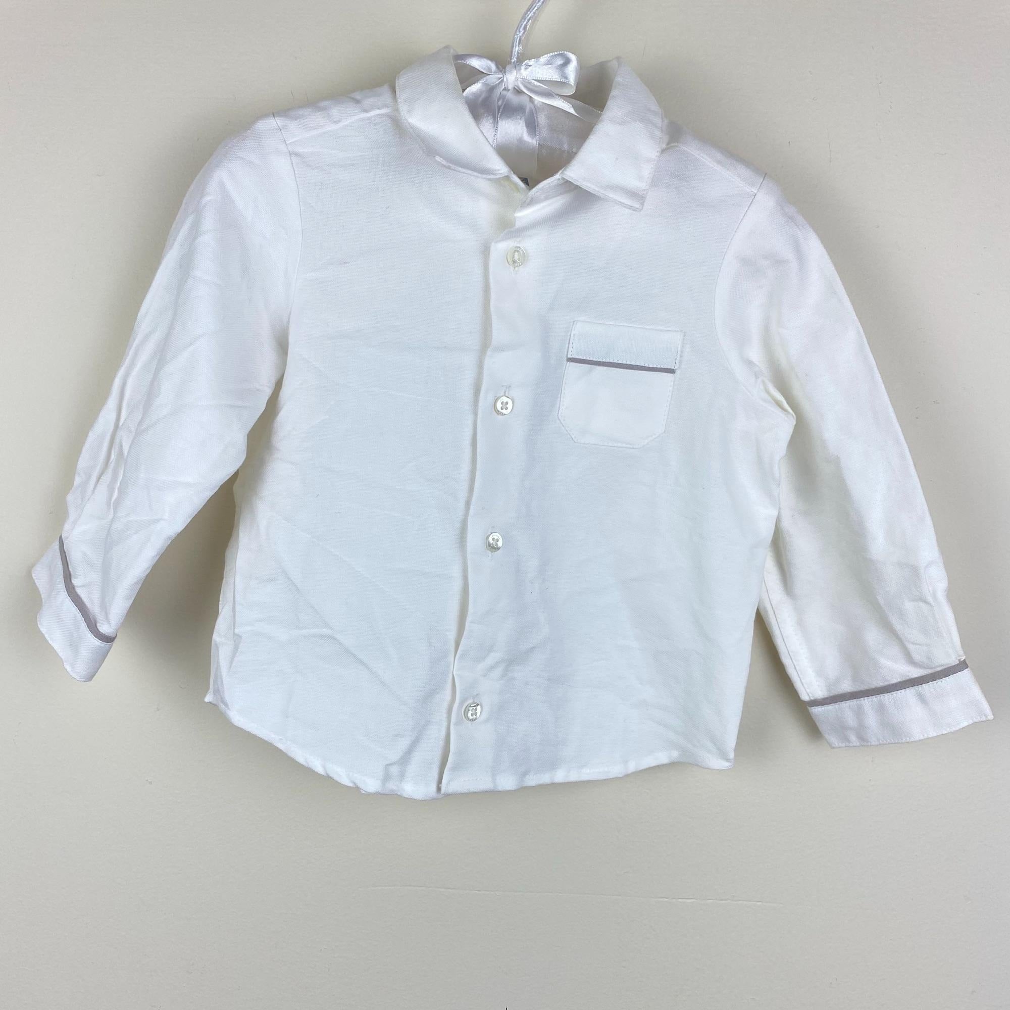 Jacadi Paris Boys White Oxford Shirt 12 Months NWT