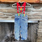 Load image into Gallery viewer, Vintage Levi&#39;s Acid Wash Suspender Jeans 24 Months USA
