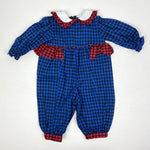 Load image into Gallery viewer, Vintage Bryan Girls Blue Plaid Ruffle Jumpsuit 12
