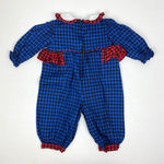 Load image into Gallery viewer, Vintage Bryan Girls Blue Plaid Ruffle Jumpsuit 12
