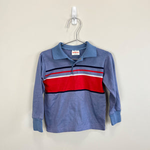 Vintage Health-tex Striped Blue Polo Shirt 6 USA