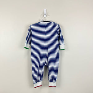 Florence Eiseman Boys Blue Striped Sports Coverall 18 Months