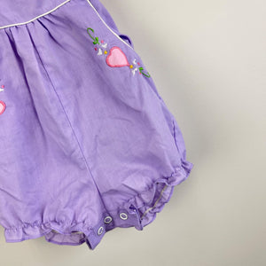 Vintage Rainbow Connection Purple Sun Suit Romper 12 Months