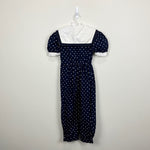 Load image into Gallery viewer, Vintage My Michelle Navy Blue Polka Dot Jumpsuit 6 USA
