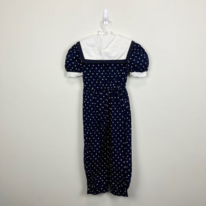 Vintage My Michelle Navy Blue Polka Dot Jumpsuit 6 USA