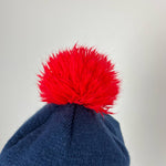 Load image into Gallery viewer, New England Patriots Football Navy Blue Pom Hat Toddler
