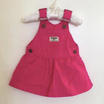 Load image into Gallery viewer, OshKosh Bright Pink Overall Jumper Dress 6 Months
