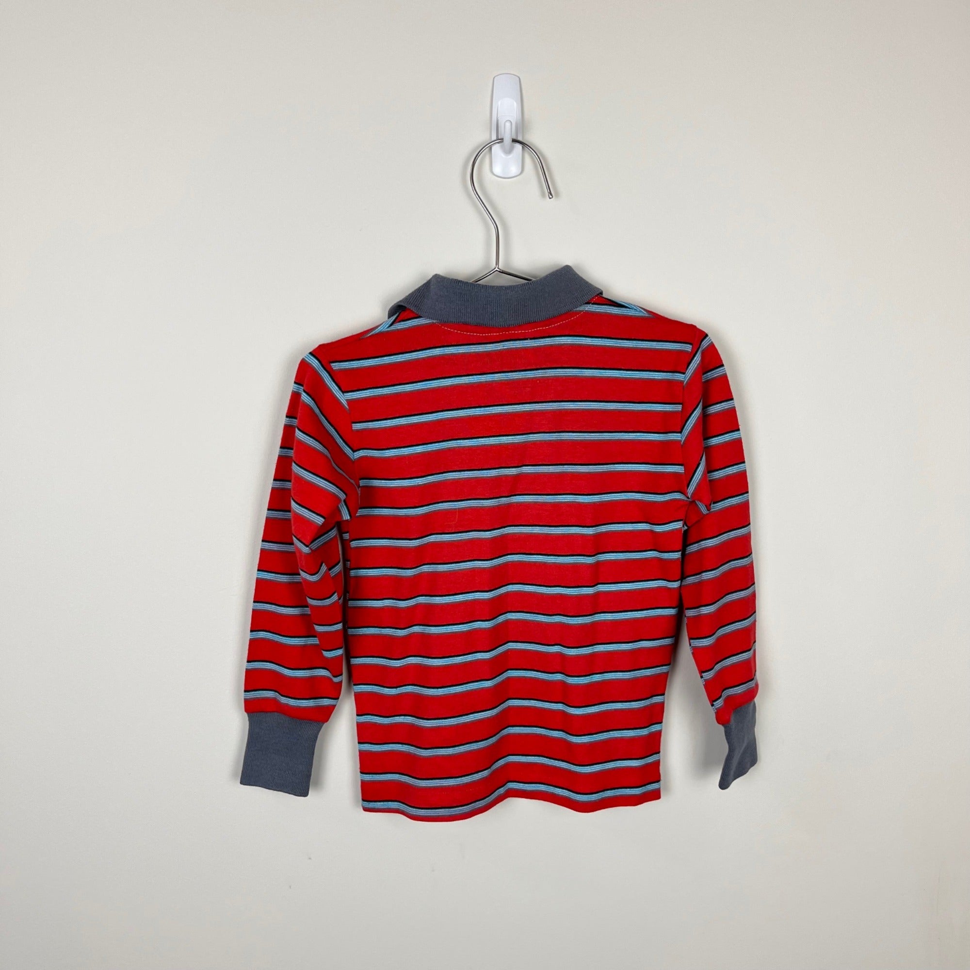 Vintage Health-tex Long Sleeve Striped Polo Shirt 6 USA