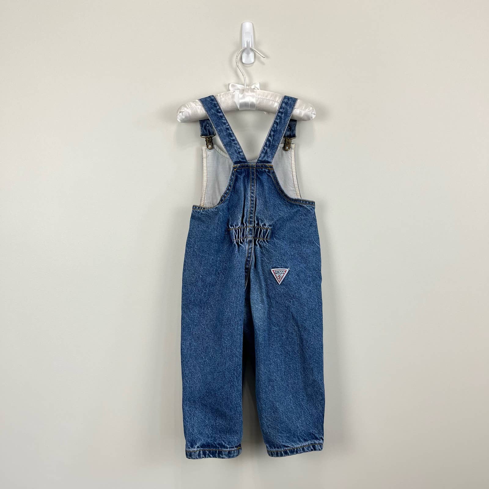 Vintage Guess Leather Patch Overalls 2T USA