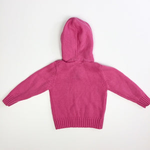 Vintage OshKosh Bright Pink Hooded Sweater 4T