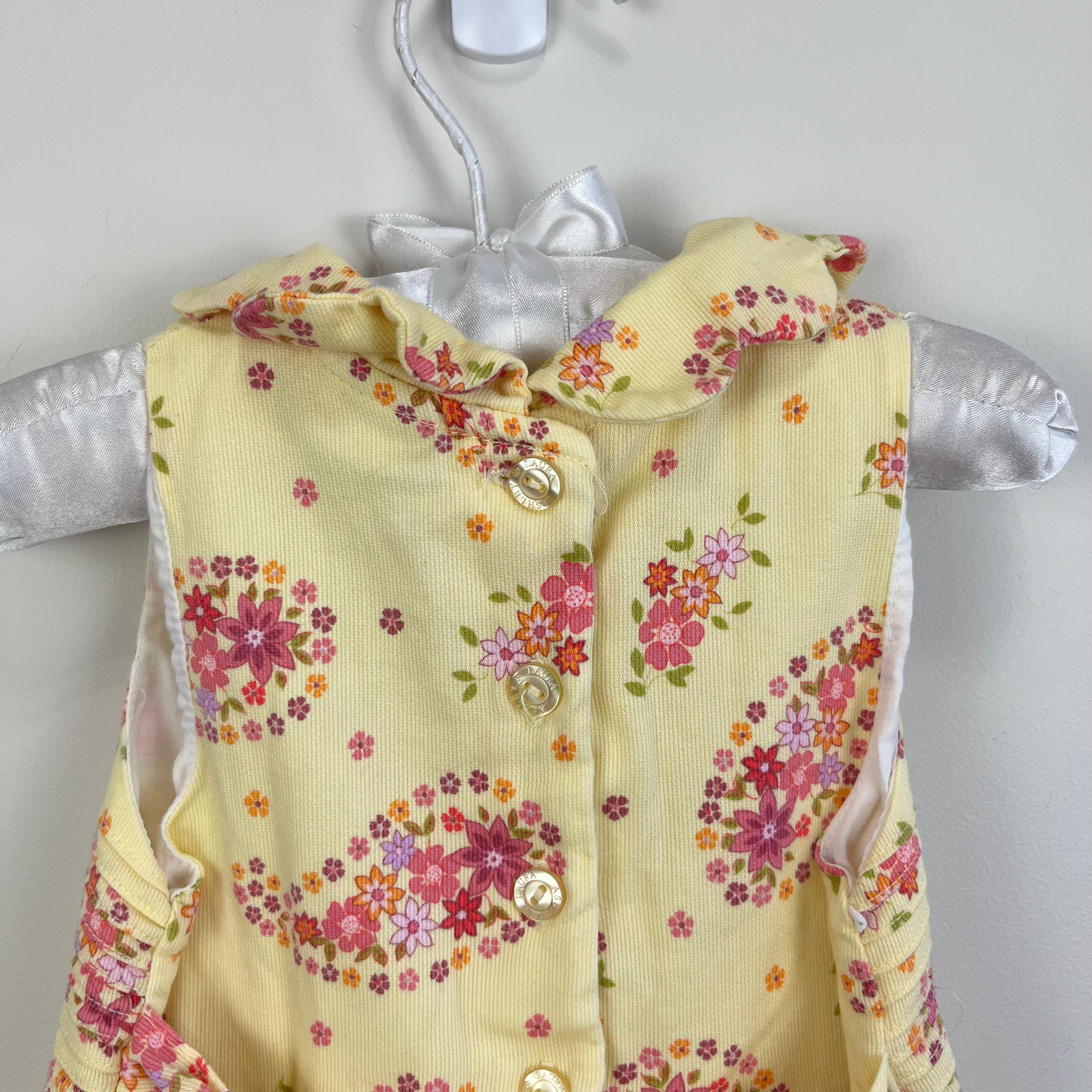 Laura Ashley Girls Yellow Floral Paisley Dress 2T