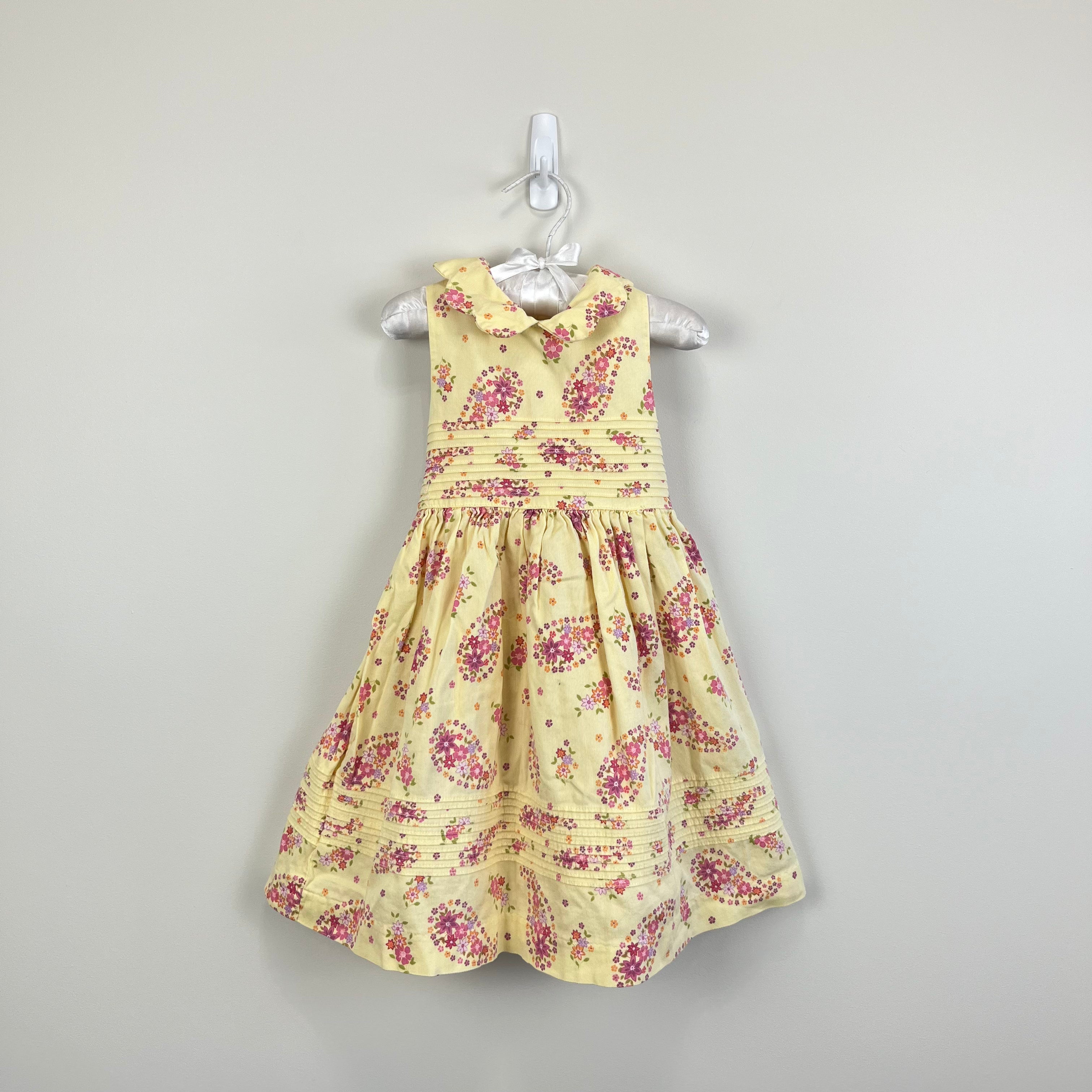 Laura Ashley Girls Yellow Floral Paisley Dress 2T