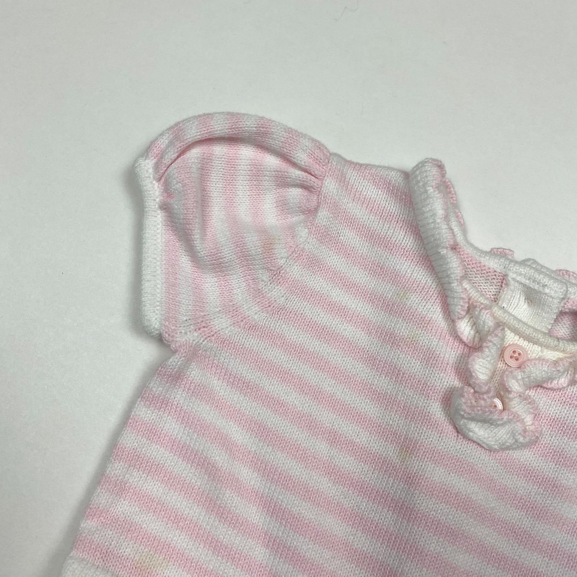 Janie and Jack Pink & White Striped Sweater Dress 6-12 Months