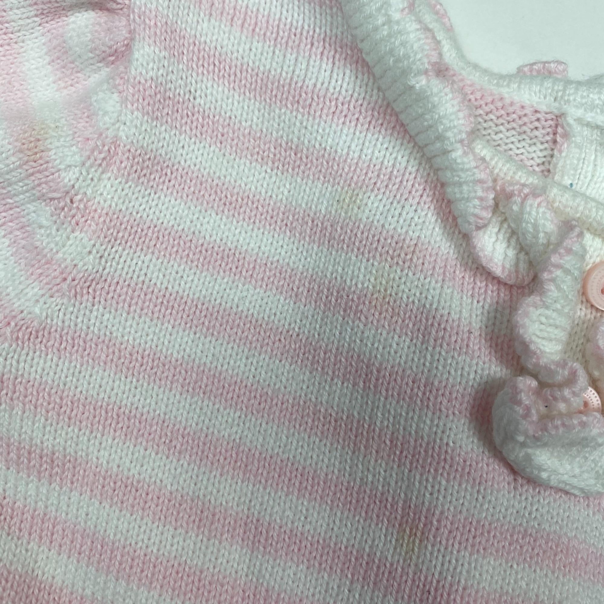 Janie and Jack Pink & White Striped Sweater Dress 6-12 Months