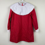 Load image into Gallery viewer, Vintage Girls Long Sleeve Collared Red Dress
