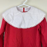 Load image into Gallery viewer, Vintage Girls Long Sleeve Collared Red Dress
