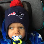 Load image into Gallery viewer, New England Patriots Football Navy Blue Pom Hat Toddler
