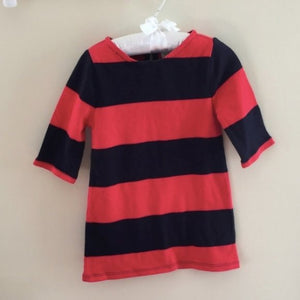 J. Crew Girls Navy & Red Rugby Stripe Dress 3T