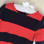 Load image into Gallery viewer, J. Crew Girls Navy &amp; Red Rugby Stripe Dress 3T
