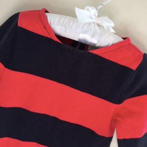 J. Crew Girls Navy & Red Rugby Stripe Dress 3T