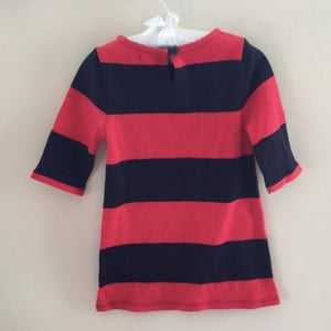 J. Crew Girls Navy & Red Rugby Stripe Dress 3T